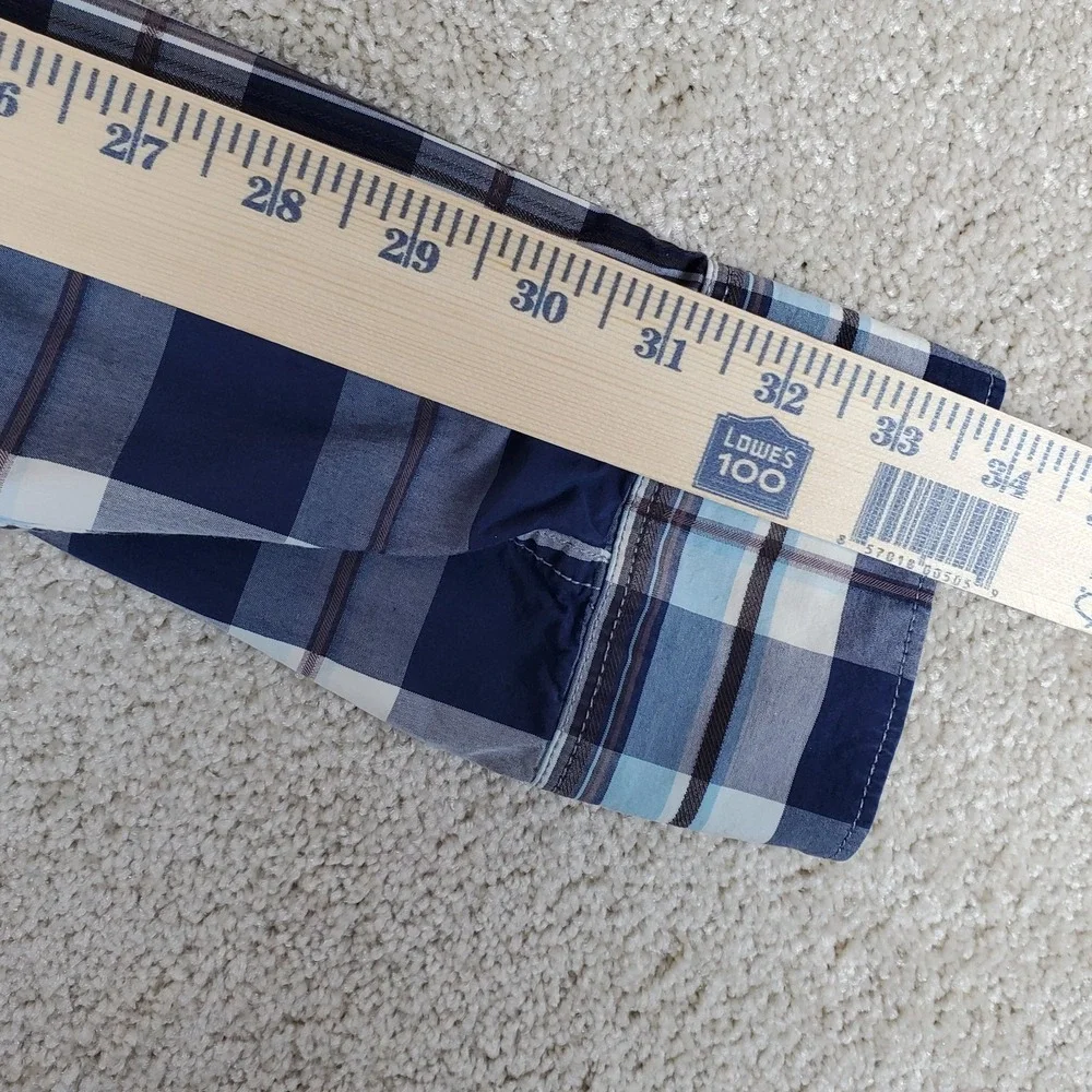 Tommy Bahama Men's Shirt Size‎ Large Blue Plaid Long Sleeve